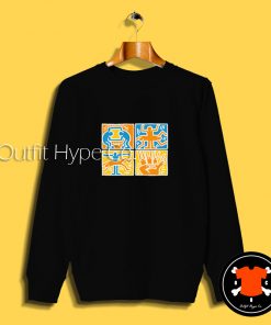 Keith Haring Blue Orange White Sweatshirt