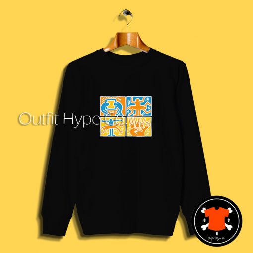 Keith Haring Blue Orange White Sweatshirt