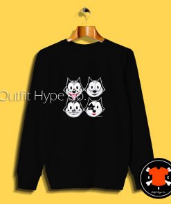 Felix The Cat Kiss Parody Sweatshirt