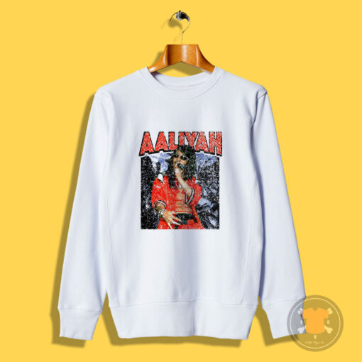 Aaliyah Red Outfit Distressed Sweatshirt