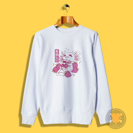 Axolotl Strawberry Milk Funny Sweatshirt