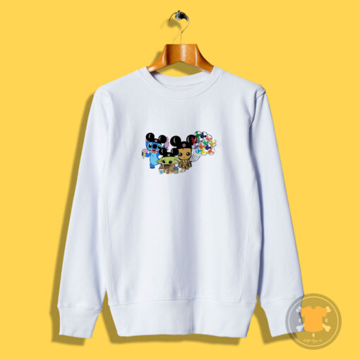 Baby Yoda Baby Groot Stitch Ballon Mickey Disney Sweatshirt