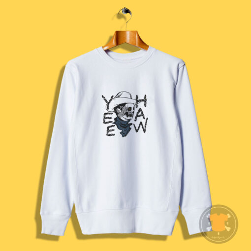 Hard Livin Cowboy Skull Yee Haw Sweatshirt