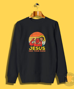 Jesus Has Your Back Funny Jiu Jitsu Retro Sweatshirt