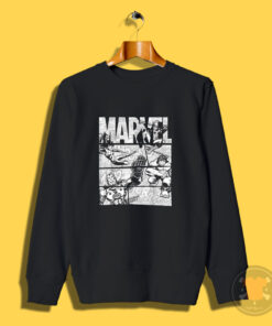 Marvel Avengers Retro Black and White Comic Sweatshirt