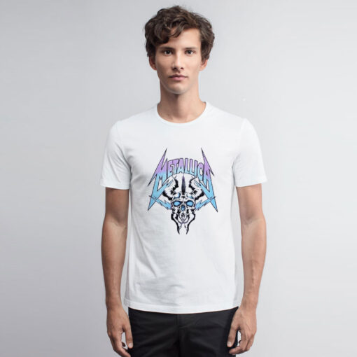 Metallica Pastel Ombre Horned Skull T Shirt