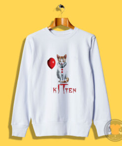 Scary Kitten Clown Cat Lover Funny Halloween Costume Sweatshirt