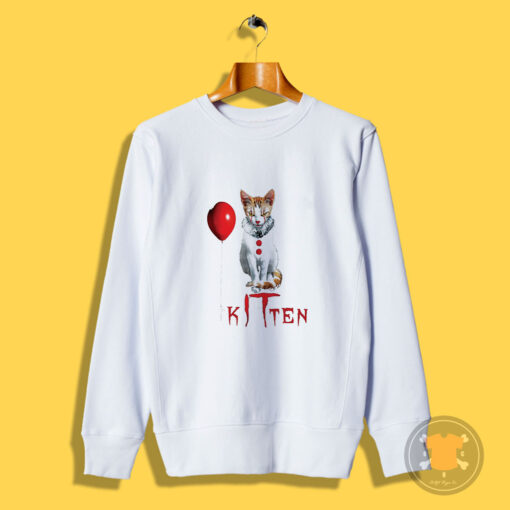 Scary Kitten Clown Cat Lover Funny Halloween Costume Sweatshirt