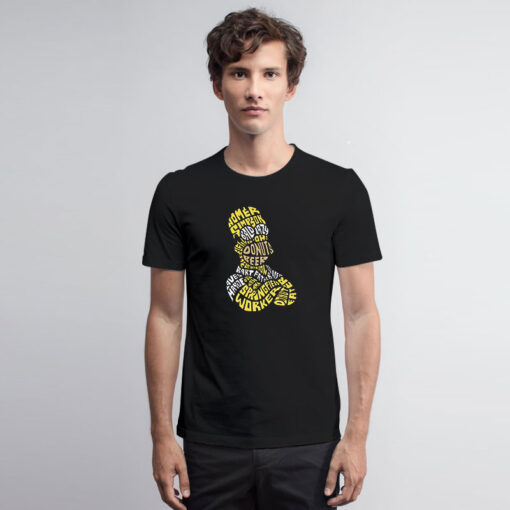 Homer Simpson Word Art Calligram T Shirt