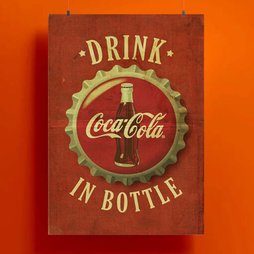 Coca Cola In Bottle Poster