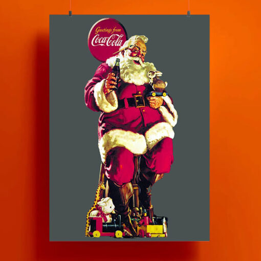 Coke Cola Santa Christmas Poster