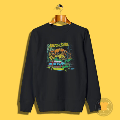 Dino Attacking Jurassic Park Tour SUV Classic Sweatshirt