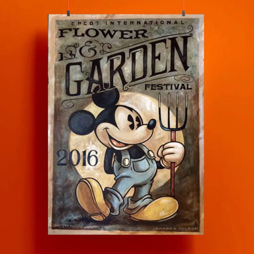 Mickey Mouse Garden Disney Poster