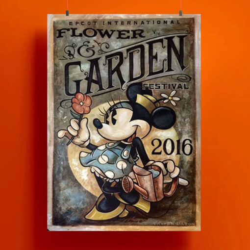 Minnie Mouse Garden Disney Poster