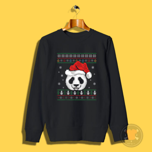 Santa Panda Face Christmas Sweatshirt