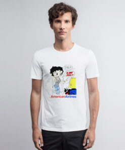 Betty Boop And Bart Simpson American Airlines T Shirt