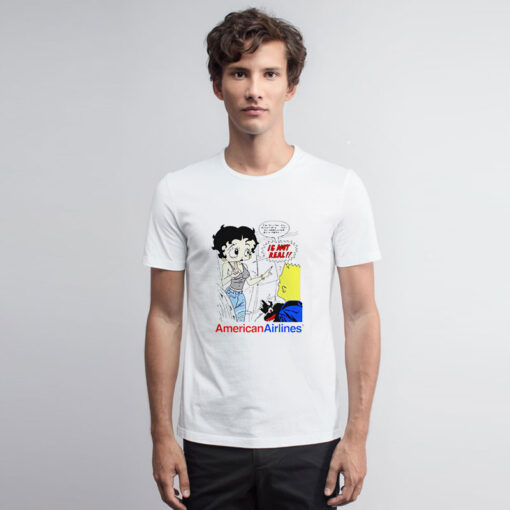 Betty Boop And Bart Simpson American Airlines T Shirt