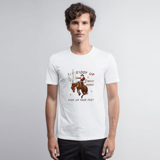 Giddy Up Jingle Horse Pick Up Your Feet Cowboy Christmas T Shirt