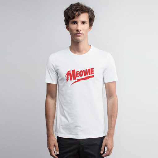 Meowie David Bowie Parody T Shirt