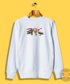 Alligator Shrimp Pelican Santa Sweatshirt