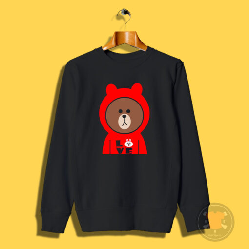 Brown Bear Cony Bunny Rabbit I Love Cony Sweatshirt