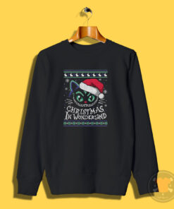 Cheshire Cat Christmas In Wonderland Ugly Christmas Sweatshirt