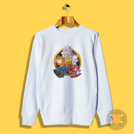 Fry Leela Bender Futurama Avengers Graphic Sweatshirt