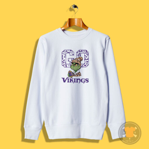 Grinch Leopard Minnesota Vikings Go Vikings Christmas Sweatshirt