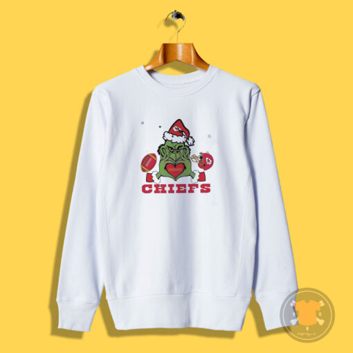 Grinch Loves Chiefs Football Helmet Sweatshirt