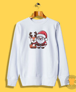 Merry Christmas Santa And Deer Christmas Sweatshirt