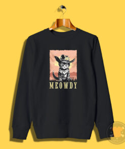 Parody Meowdy Cowboy Sunset Vintage Sweatshirt