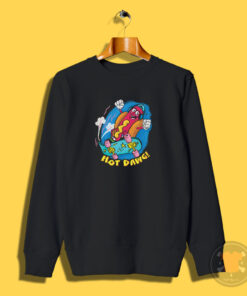 Retro Cartoon Hot Dog Skater Sweatshirt