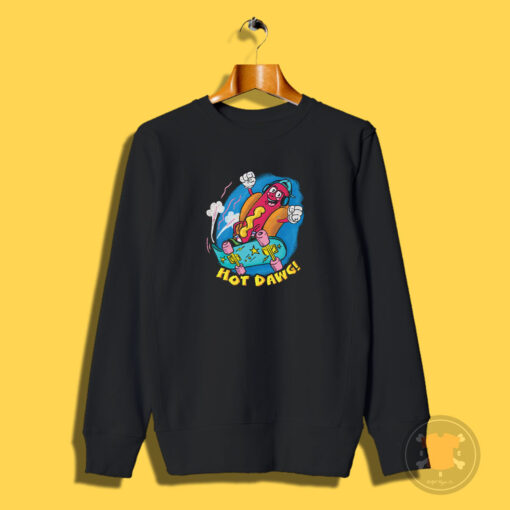 Retro Cartoon Hot Dog Skater Sweatshirt