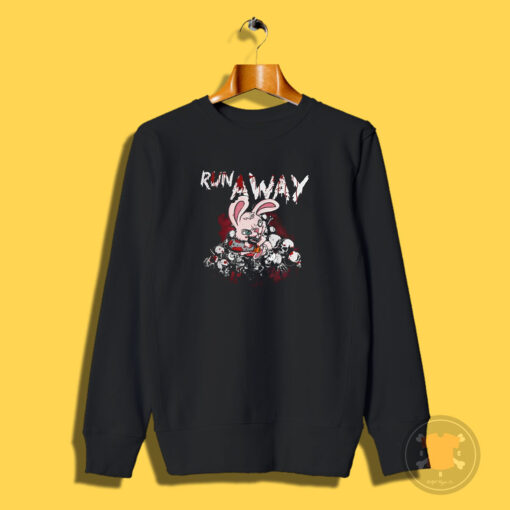 Run Away Bloody Killer Bunny Blood Rabbit Skulls Sweatshirt