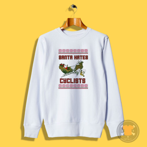 Santa Hates Cyclist Ugly Christmas Sweatshirt