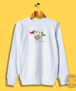 Snoopy And Woodstock Hat Santa Playing The Guitar Merry Christmas Sweatshirt