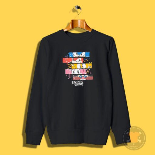 Sonic The Hedgehog Boys Black Pixels Character Sweatshirt