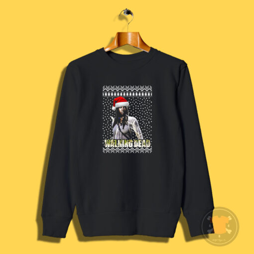 The Walking Dead Michonne Santa Hat Christmas Sweatshirt