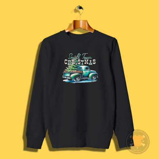 Truck And Tree Small Town Christmas Vintage Sweatshirt