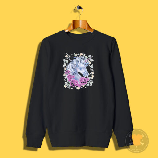 Vintage Graphic Stars Unicorn Roses Sweatshirt