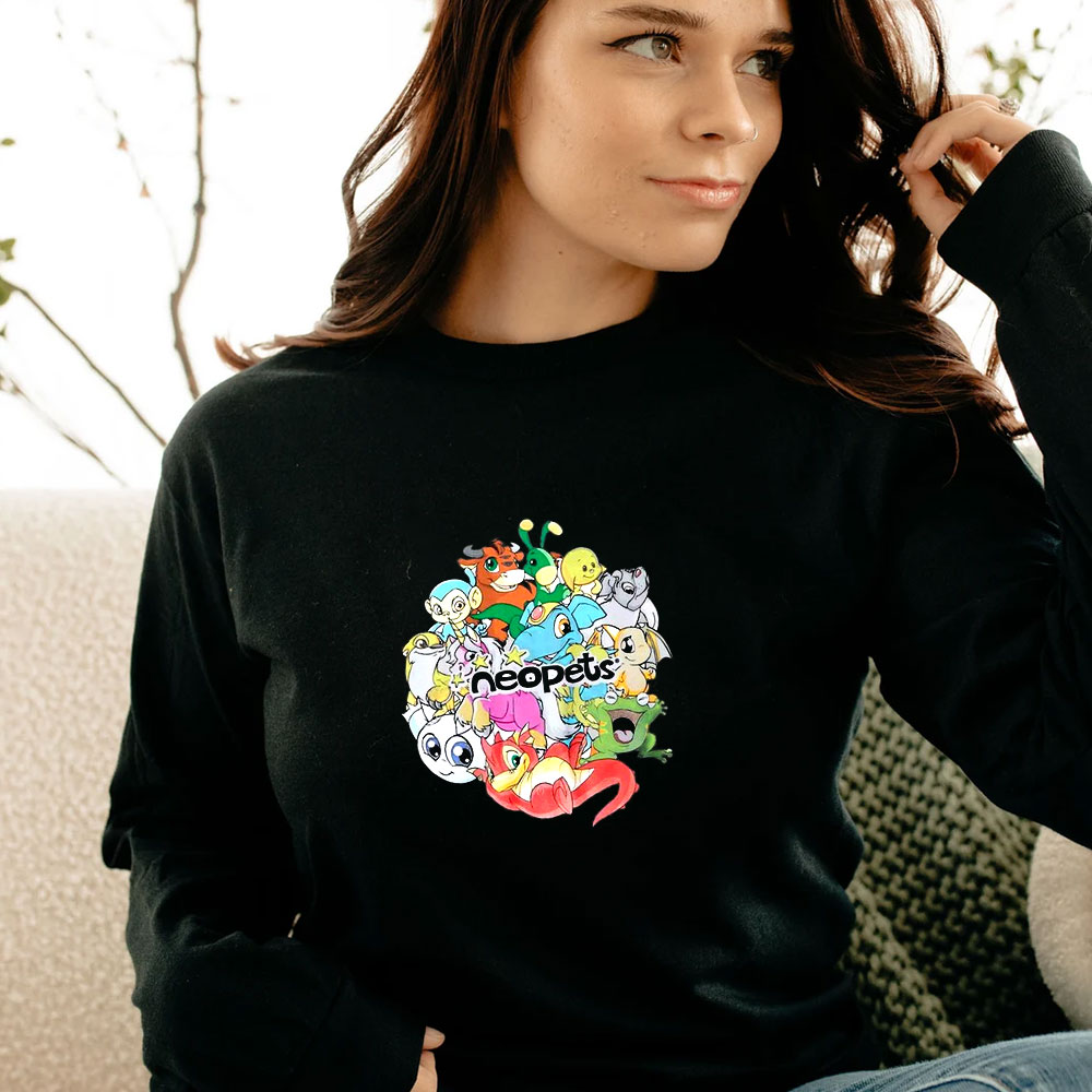 2023 Neopets Group Boyfriend Fit Girls Long Sleeve