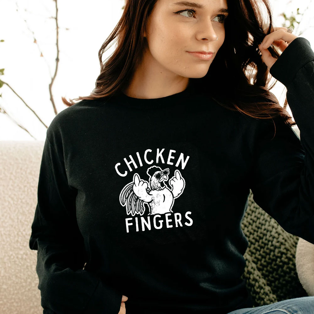 Chicken Fingers Funny Sarcastic Long Sleeve