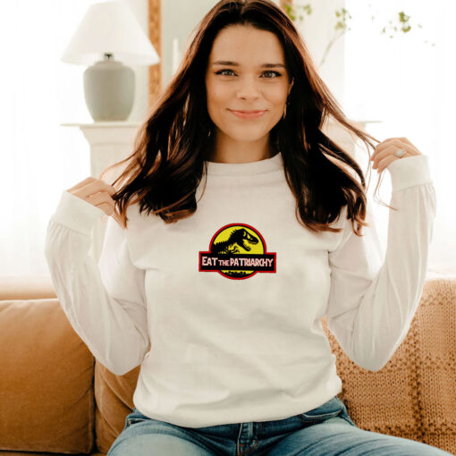 Eat The Patriarchy Feminist Dinosaur Movie Vintage Long Sleeve