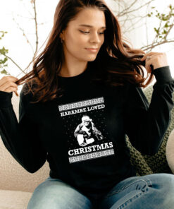 FreshRags Harambe Loved Christmas Ugly Long Sleeve