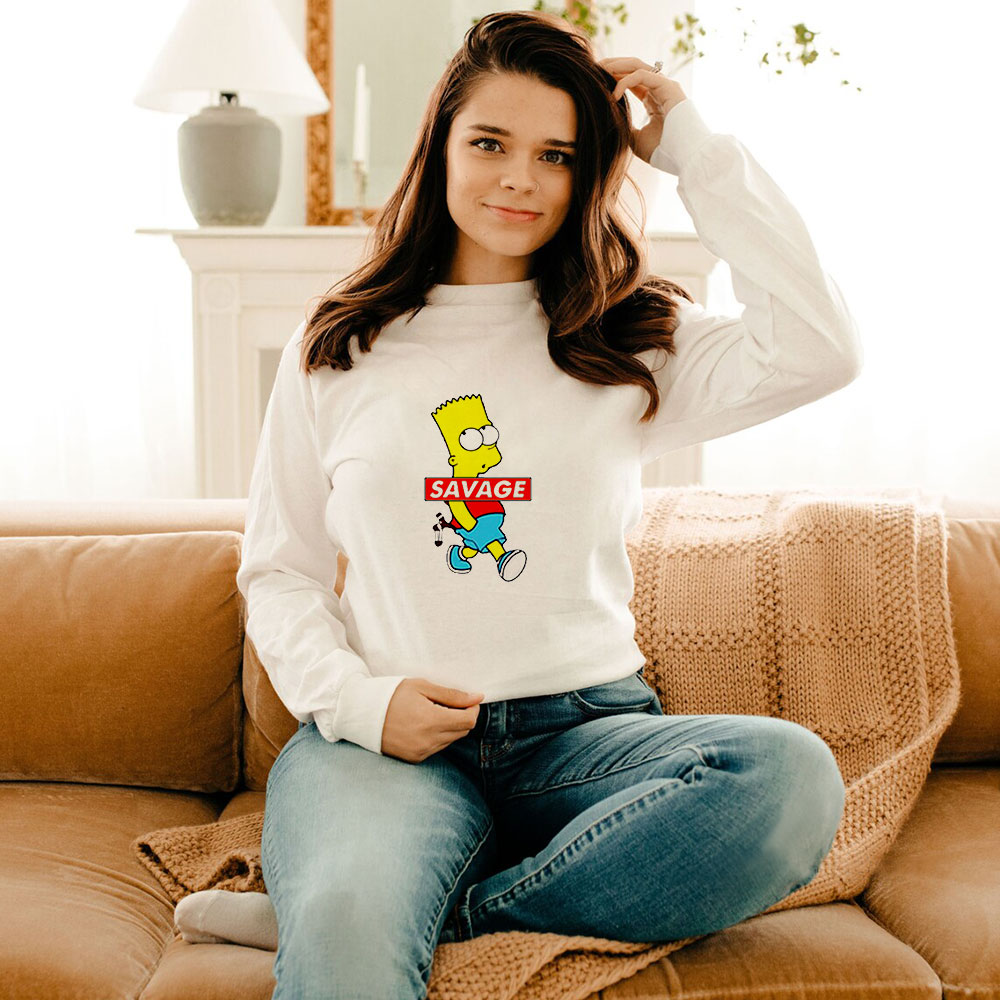 Savage Bart Simpson Funny Long Sleeve