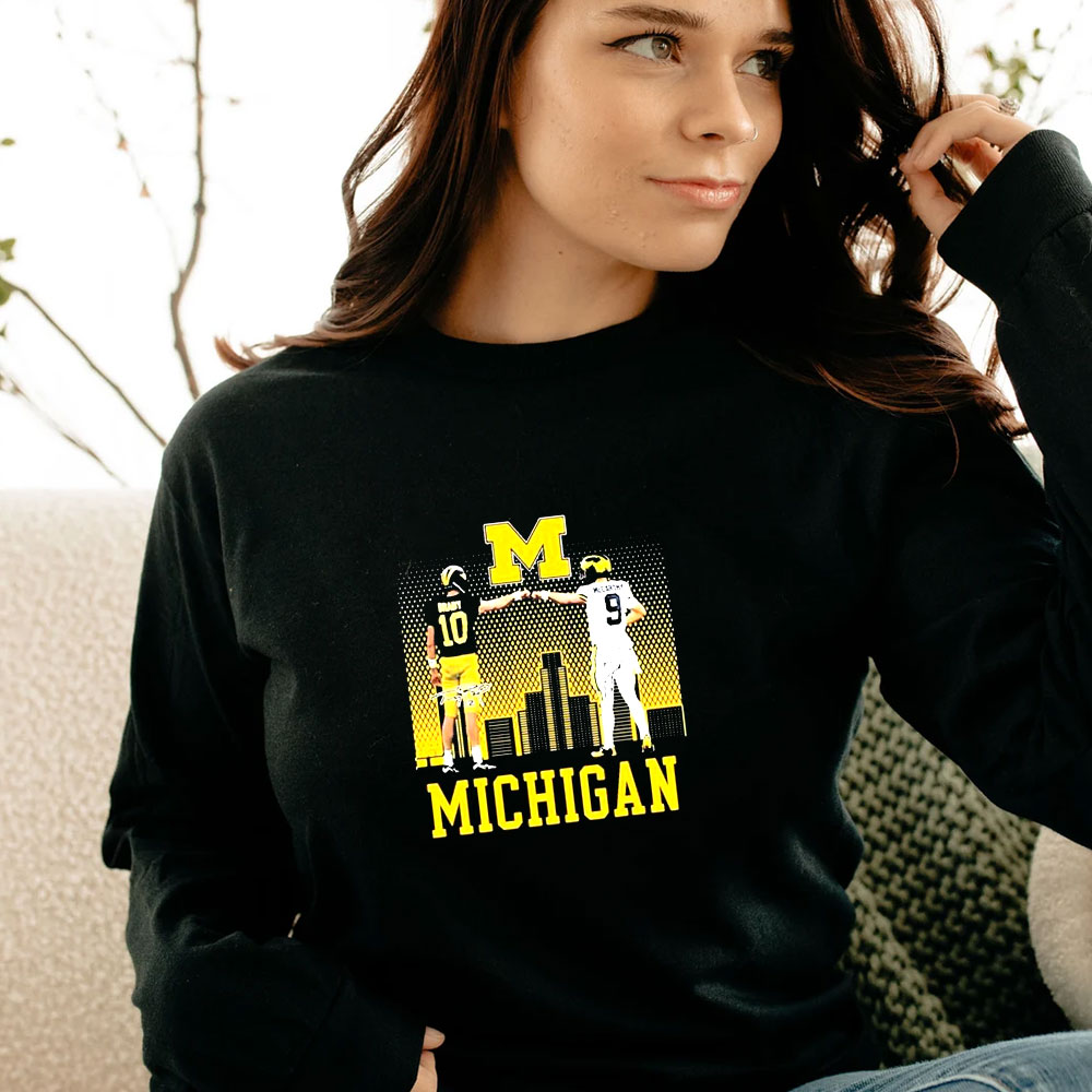 Tom Brady And JJ McCarthy Legends Michigan Wolverines Football Long Sleeve