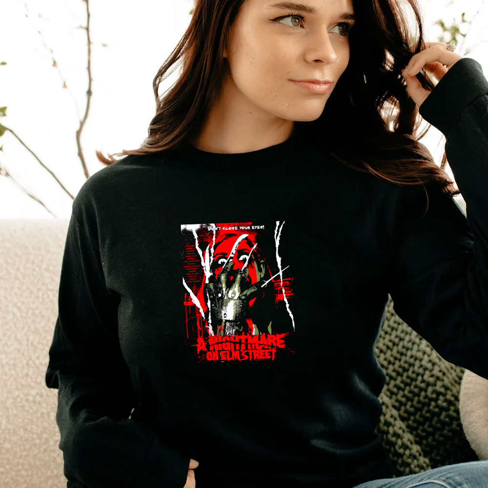 A Nightmare On Elm Street Inspired Movie Poster Long Sleeve