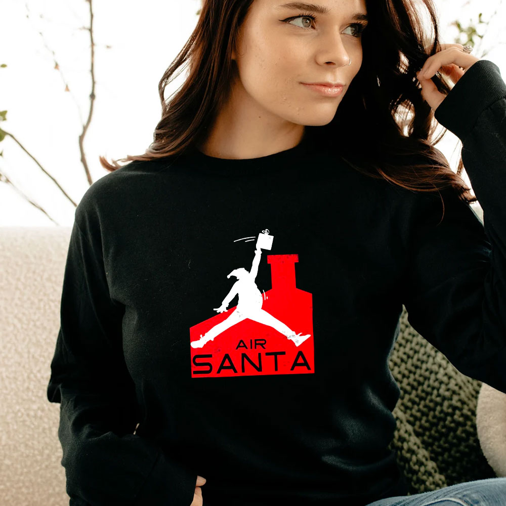 Air Santa Funny Xmas Basketball Parody Long Sleeve