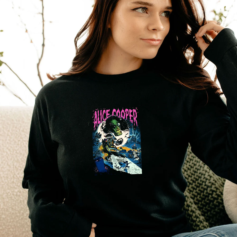 Alice Cooper Cartoon Vintage Long Sleeve