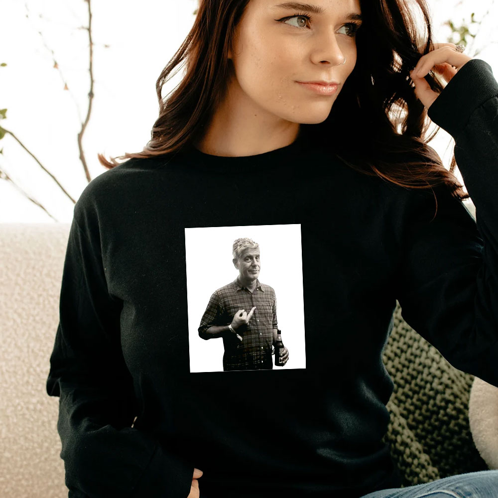 Anthony Bourdain Middle Finger Long Sleeve